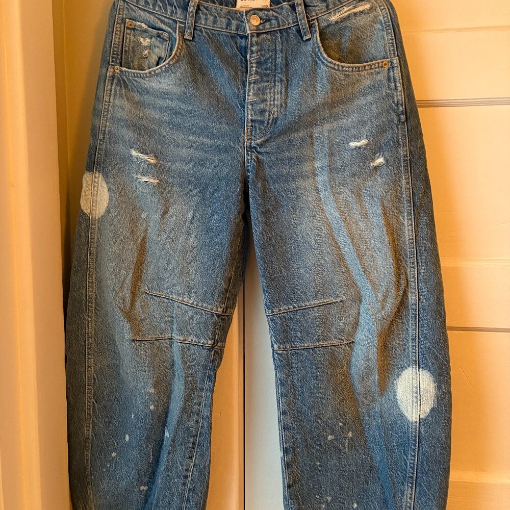 Free People Barrel Cut Jeans, Size 28S